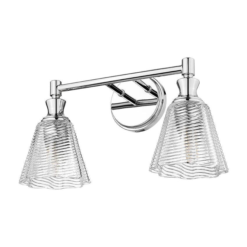 Z-Lite Auden 18" 2-Light Chrome Steel Frame Clear Glass Shade Vanity Light