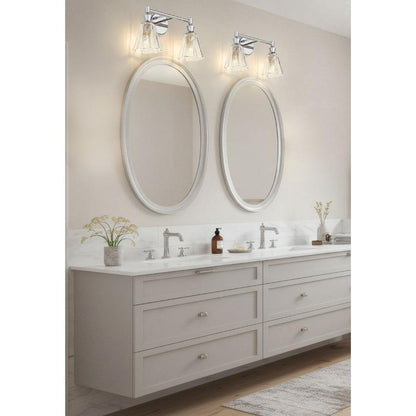 Z-Lite Auden 18" 2-Light Chrome Steel Frame Clear Glass Shade Vanity Light