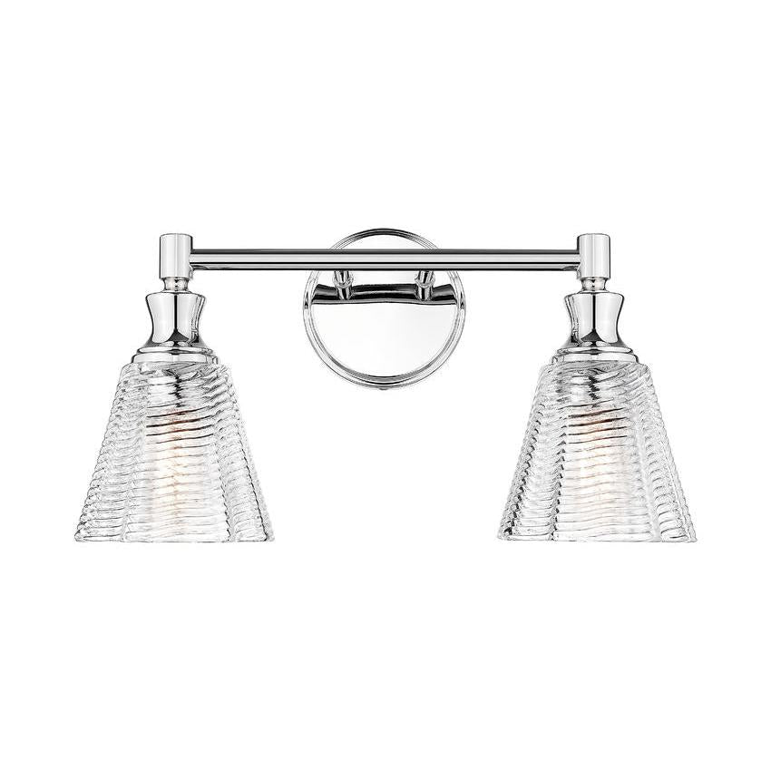 Z-Lite Auden 18" 2-Light Chrome Steel Frame Clear Glass Shade Vanity Light