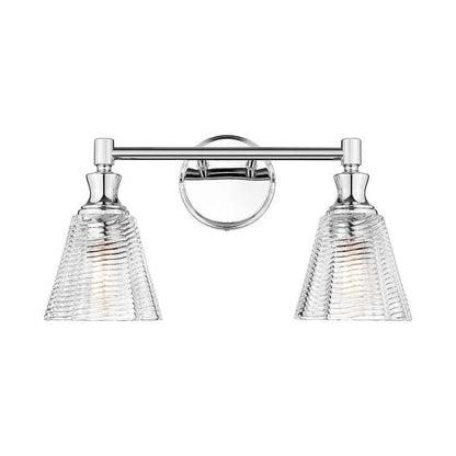 Z-Lite Auden 18" 2-Light Chrome Steel Frame Clear Glass Shade Vanity Light