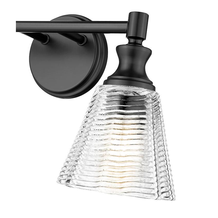Z-Lite Auden 18" 2-Light Matte Black Steel Frame Clear Glass Shade Vanity Light