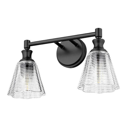 Z-Lite Auden 18" 2-Light Matte Black Steel Frame Clear Glass Shade Vanity Light