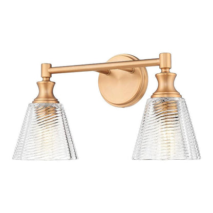 Z-Lite Auden 18" 2-Light Modern Gold Steel Frame Clear Glass Shade Vanity Light