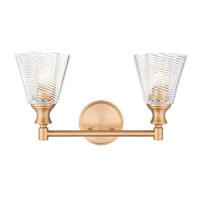 Z-Lite Auden 18" 2-Light Modern Gold Steel Frame Clear Glass Shade Vanity Light