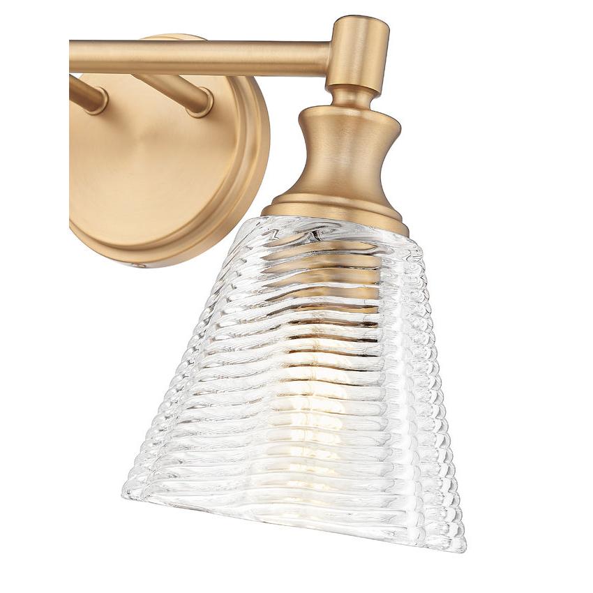 Z-Lite Auden 18" 2-Light Modern Gold Steel Frame Clear Glass Shade Vanity Light
