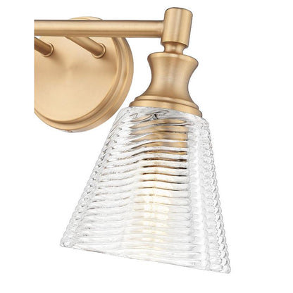 Z-Lite Auden 18" 2-Light Modern Gold Steel Frame Clear Glass Shade Vanity Light