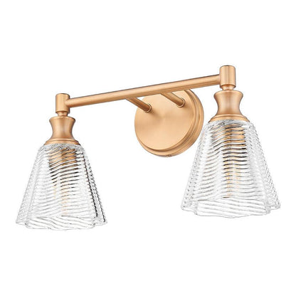 Z-Lite Auden 18" 2-Light Modern Gold Steel Frame Clear Glass Shade Vanity Light