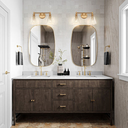 Z-Lite Auden 18" 2-Light Modern Gold Steel Frame Clear Glass Shade Vanity Light
