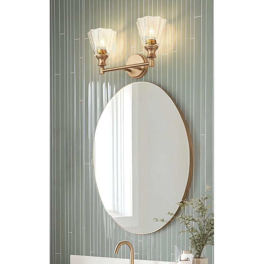Z-Lite Auden 18" 2-Light Modern Gold Steel Frame Clear Glass Shade Vanity Light