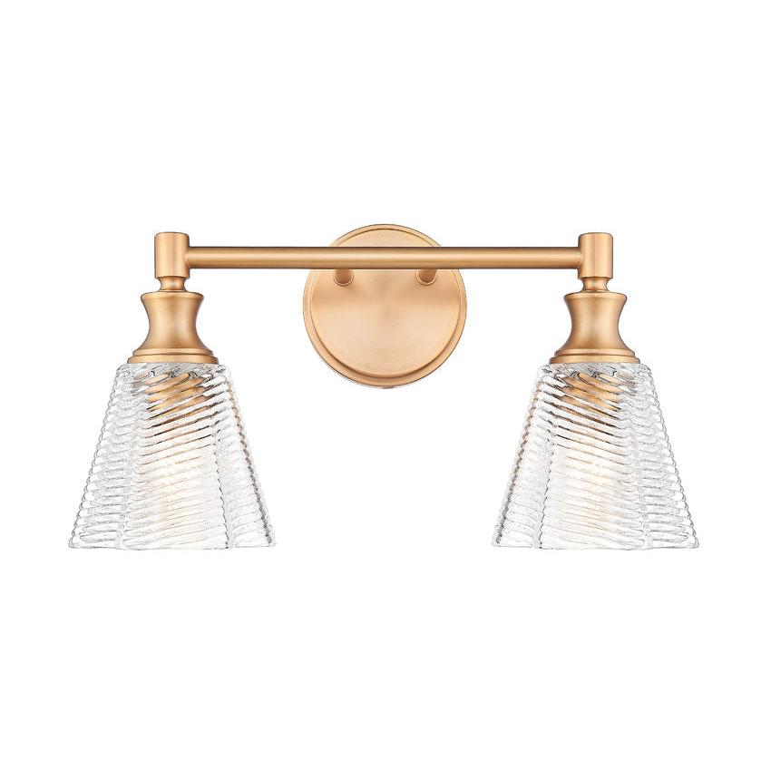 Z-Lite Auden 18" 2-Light Modern Gold Steel Frame Clear Glass Shade Vanity Light