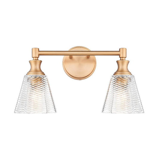 Z-Lite Auden 18" 2-Light Modern Gold Steel Frame Clear Glass Shade Vanity Light