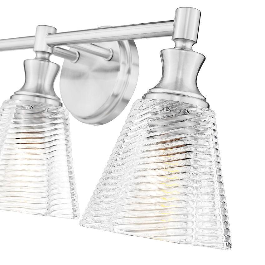 Z-Lite Auden 24" 3-Light Brushed Nickel Steel Frame Clear Glass Shade Vanity Light