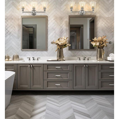 Z-Lite Auden 24" 3-Light Brushed Nickel Steel Frame Clear Glass Shade Vanity Light