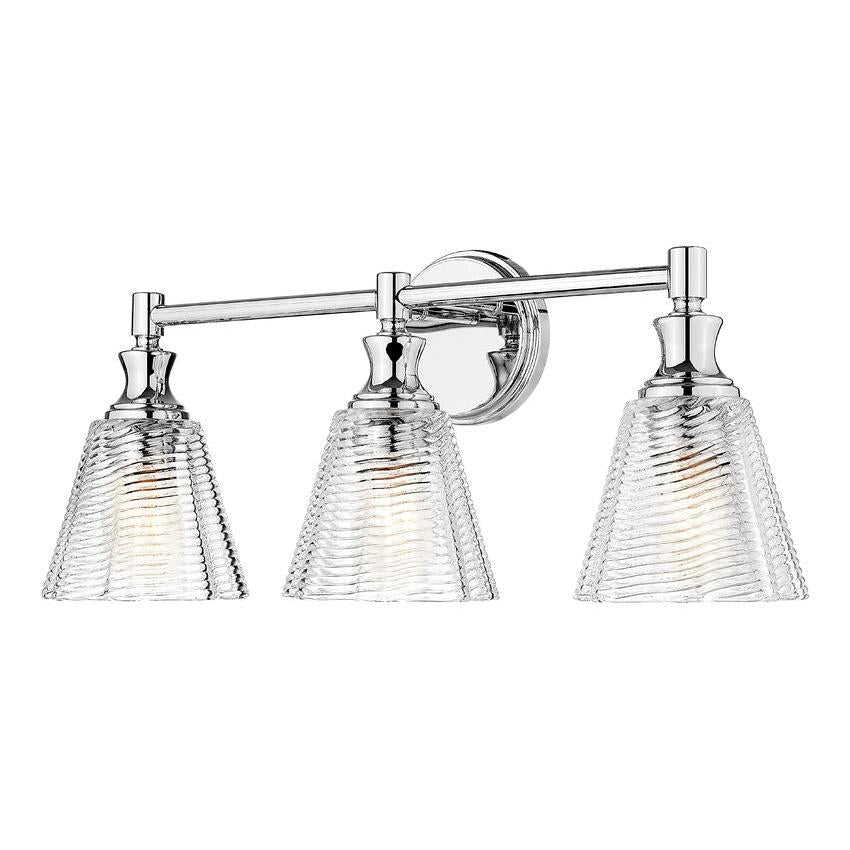 Z-Lite Auden 24" 3-Light Chrome Steel Frame Clear Glass Shade Vanity Light