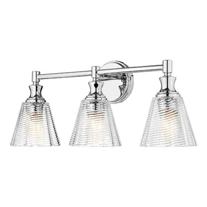 Z-Lite Auden 24" 3-Light Chrome Steel Frame Clear Glass Shade Vanity Light