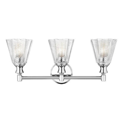 Z-Lite Auden 24" 3-Light Chrome Steel Frame Clear Glass Shade Vanity Light