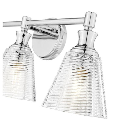 Z-Lite Auden 24" 3-Light Chrome Steel Frame Clear Glass Shade Vanity Light