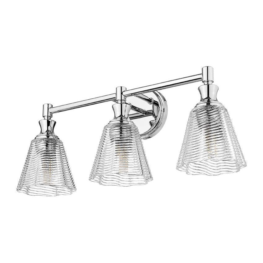 Z-Lite Auden 24" 3-Light Chrome Steel Frame Clear Glass Shade Vanity Light