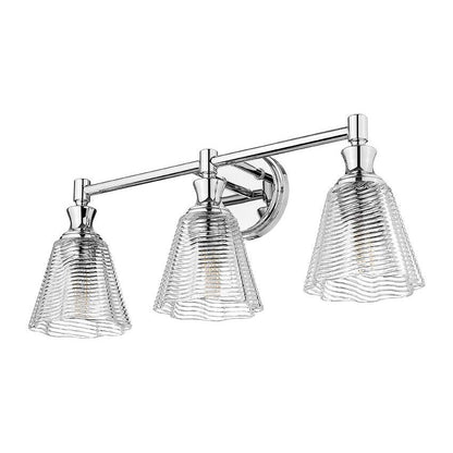 Z-Lite Auden 24" 3-Light Chrome Steel Frame Clear Glass Shade Vanity Light
