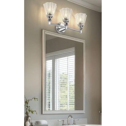 Z-Lite Auden 24" 3-Light Chrome Steel Frame Clear Glass Shade Vanity Light