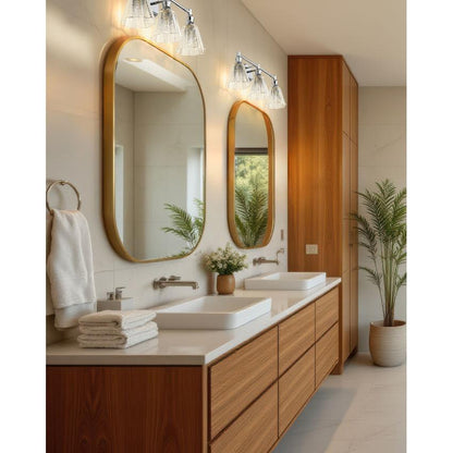 Z-Lite Auden 24" 3-Light Chrome Steel Frame Clear Glass Shade Vanity Light