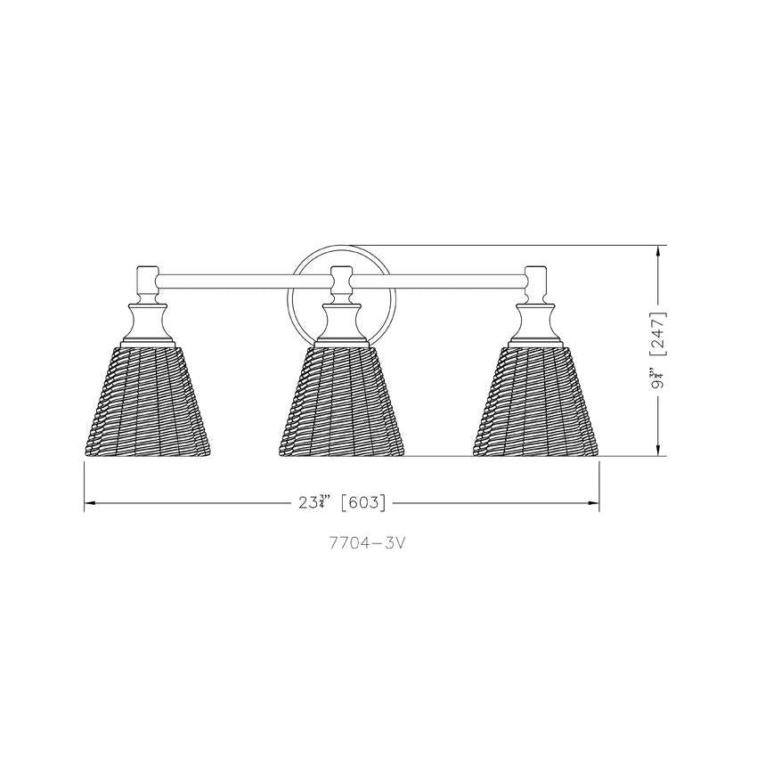 Z-Lite Auden 24" 3-Light Matte Black Steel Frame Clear Glass Shade Vanity Light