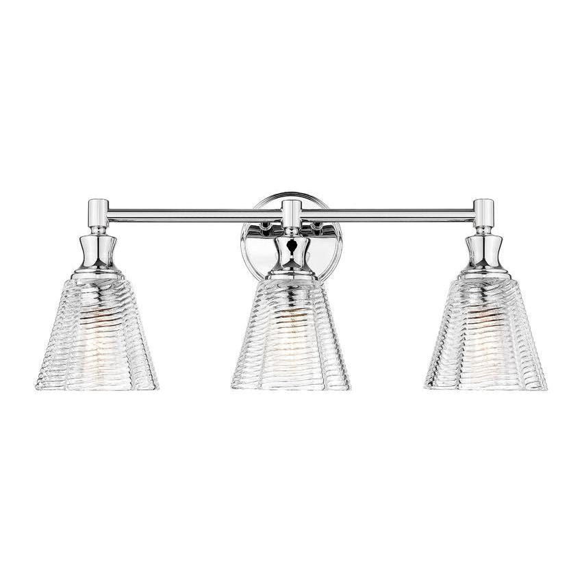 Z-Lite Auden 24" 3-Light Chrome Steel Frame Clear Glass Shade Vanity Light