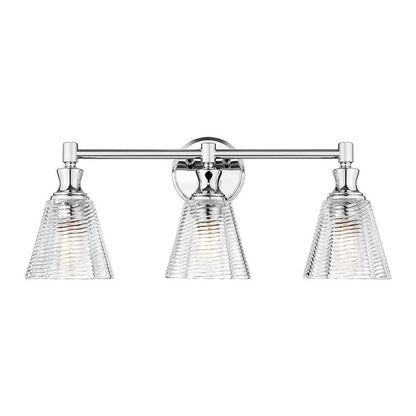 Z-Lite Auden 24" 3-Light Chrome Steel Frame Clear Glass Shade Vanity Light