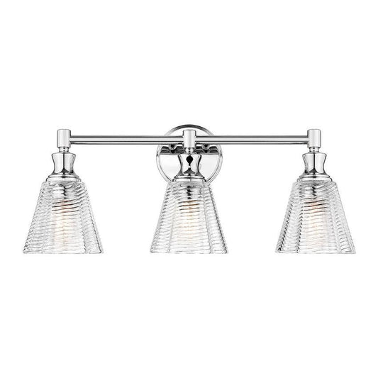 Z-Lite Auden 24" 3-Light Chrome Steel Frame Clear Glass Shade Vanity Light