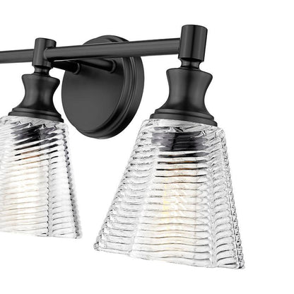 Z-Lite Auden 24" 3-Light Matte Black Steel Frame Clear Glass Shade Vanity Light