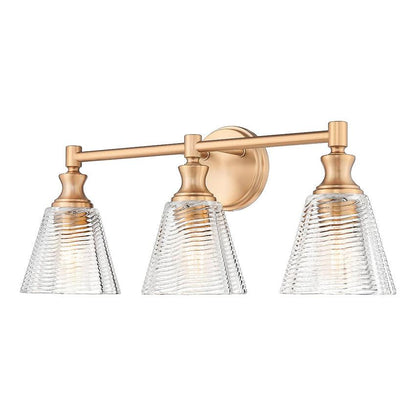 Z-Lite Auden 24" 3-Light Modern Gold Steel Frame Clear Glass Shade Vanity Light