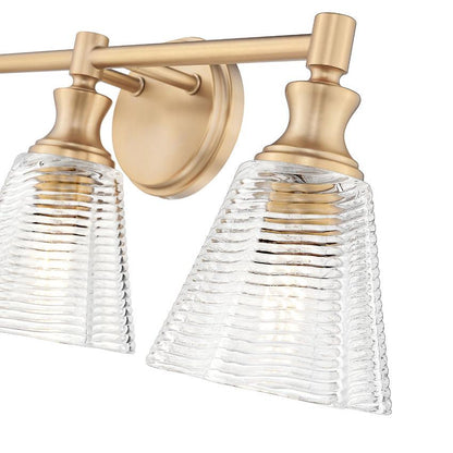 Z-Lite Auden 24" 3-Light Modern Gold Steel Frame Clear Glass Shade Vanity Light