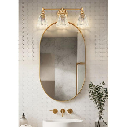 Z-Lite Auden 24" 3-Light Modern Gold Steel Frame Clear Glass Shade Vanity Light