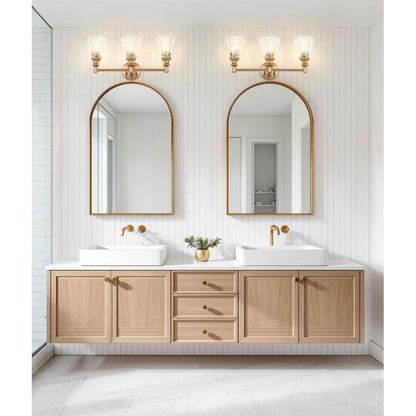 Z-Lite Auden 24" 3-Light Modern Gold Steel Frame Clear Glass Shade Vanity Light