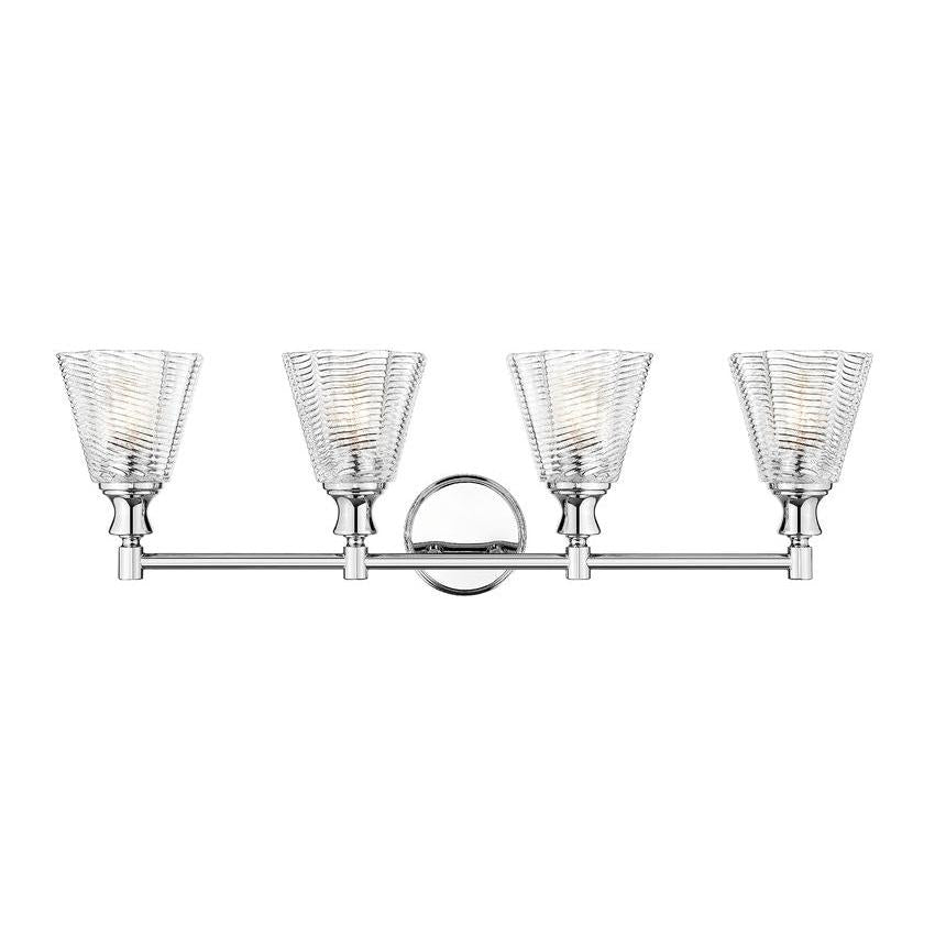 Z-Lite Auden 32" 4-Light Chrome Steel Frame Clear Glass Shade Vanity Light