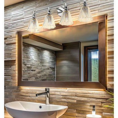 Z-Lite Auden 32" 4-Light Chrome Steel Frame Clear Glass Shade Vanity Light