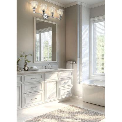 Z-Lite Auden 32" 4-Light Chrome Steel Frame Clear Glass Shade Vanity Light