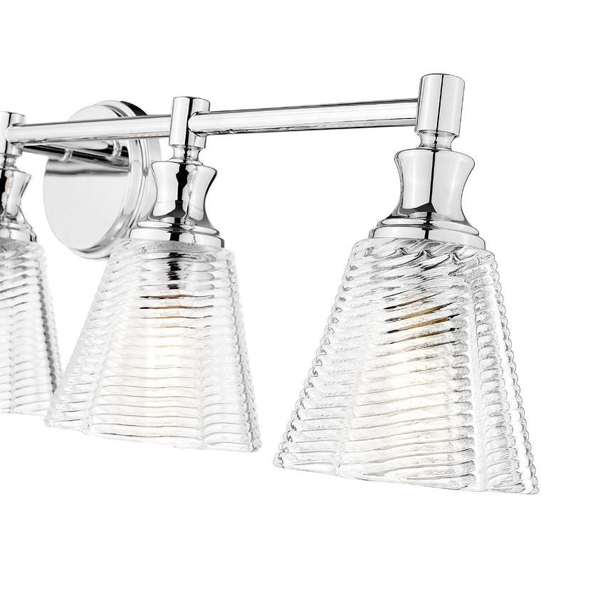 Z-Lite Auden 40" 5-Light Chrome Steel Frame Clear Glass Shade Vanity Light