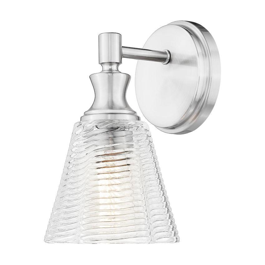 Z-Lite Auden 6" 1-Light Brushed Nickel Steel Frame Clear Glass Shade Wall Sconce