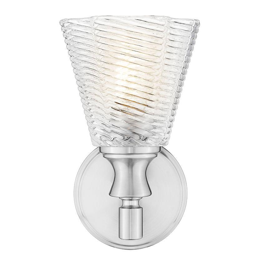 Z-Lite Auden 6" 1-Light Brushed Nickel Steel Frame Clear Glass Shade Wall Sconce