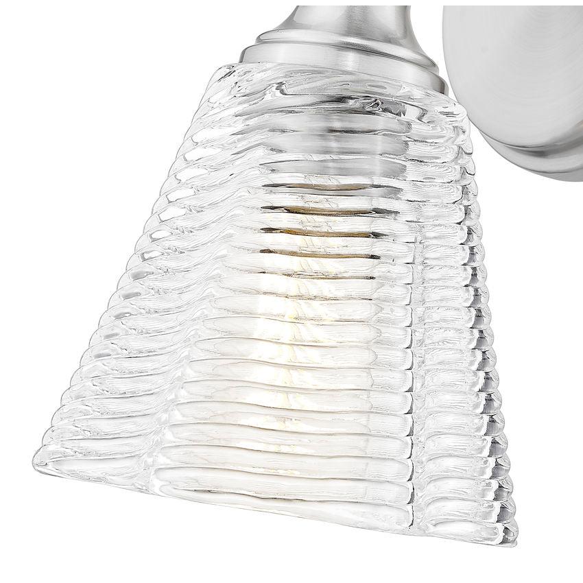 Z-Lite Auden 6" 1-Light Brushed Nickel Steel Frame Clear Glass Shade Wall Sconce