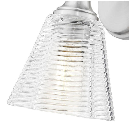 Z-Lite Auden 6" 1-Light Brushed Nickel Steel Frame Clear Glass Shade Wall Sconce