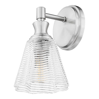 Z-Lite Auden 6" 1-Light Brushed Nickel Steel Frame Clear Glass Shade Wall Sconce