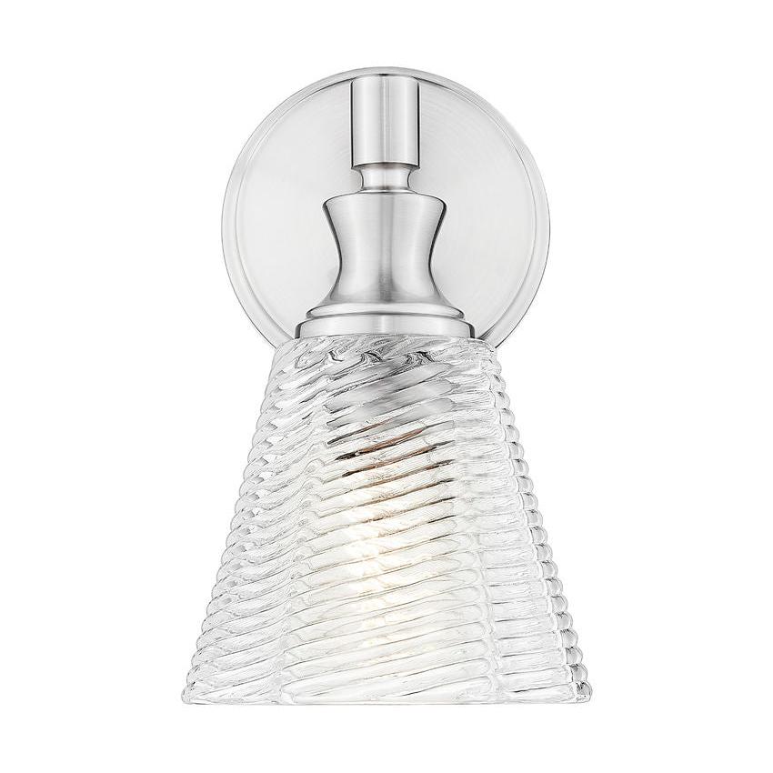 Z-Lite Auden 6" 1-Light Brushed Nickel Steel Frame Clear Glass Shade Wall Sconce