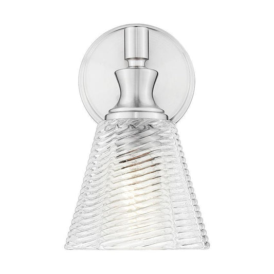 Z-Lite Auden 6" 1-Light Brushed Nickel Steel Frame Clear Glass Shade Wall Sconce