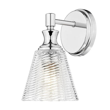 Z-Lite Auden 6" 1-Light Chrome Steel Frame Clear Glass Shade Wall Sconce