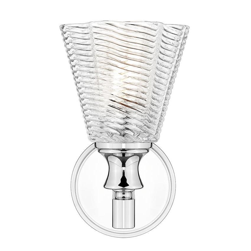 Z-Lite Auden 6" 1-Light Chrome Steel Frame Clear Glass Shade Wall Sconce