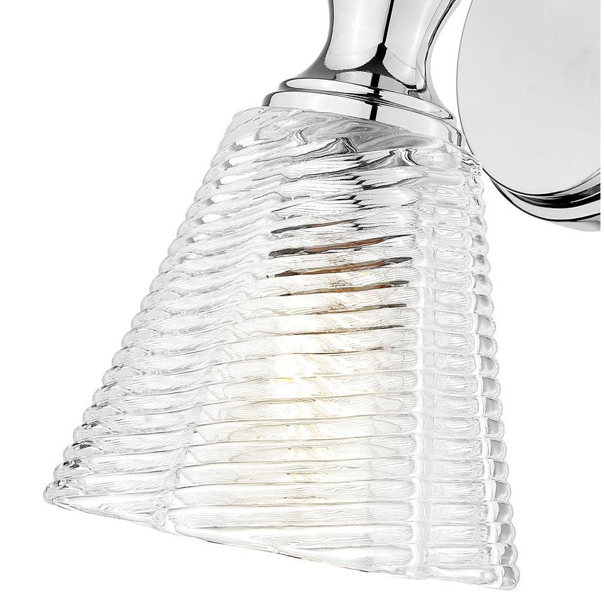Z-Lite Auden 6" 1-Light Chrome Steel Frame Clear Glass Shade Wall Sconce