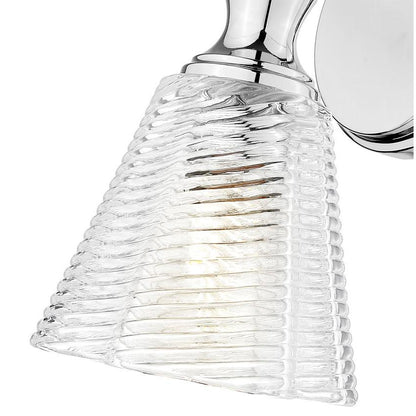 Z-Lite Auden 6" 1-Light Chrome Steel Frame Clear Glass Shade Wall Sconce