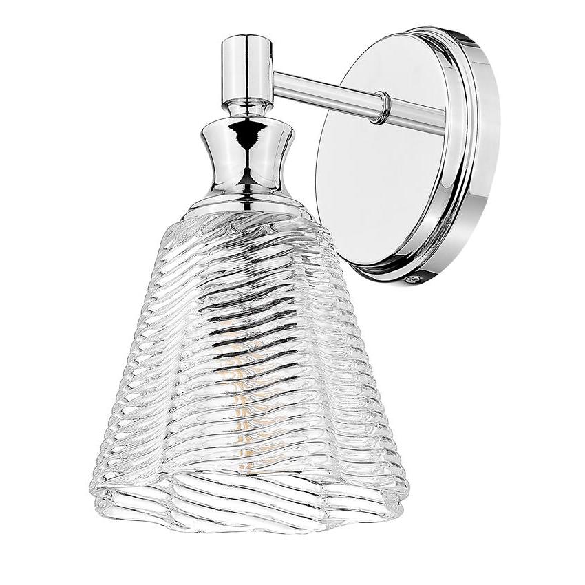 Z-Lite Auden 6" 1-Light Chrome Steel Frame Clear Glass Shade Wall Sconce